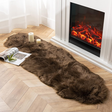 Brown Furry Rug 150x60cm