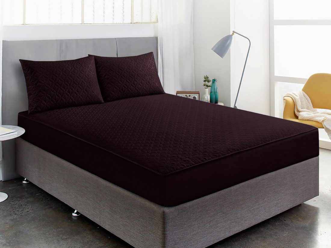 Quilted Waterproof Mattress Protector-with Pillow 11