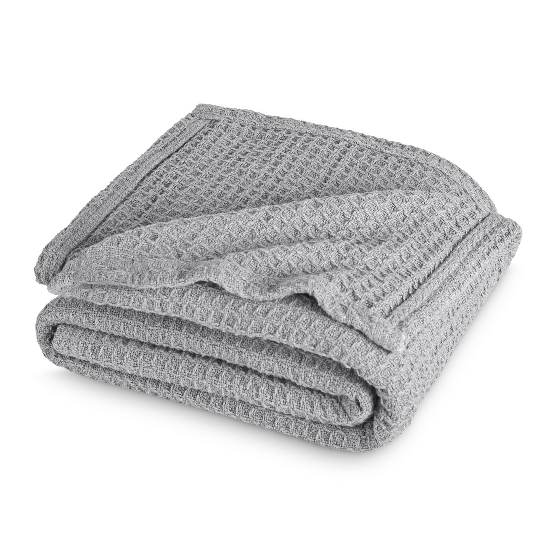 Cotton Waffle Blanket Light Grey