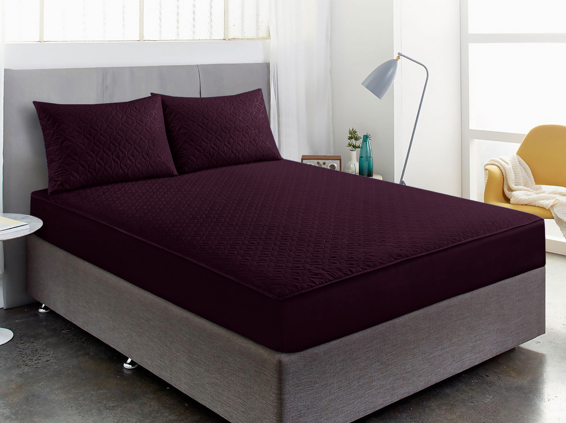 Quilted Waterproof Mattress Protector-with Pillow 09