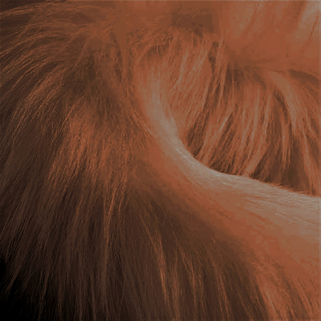 Brown Furry Round Rug 90x90cm