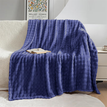 Blanket Bubble Fuzzy Super Soft Fur-Gradient Blue