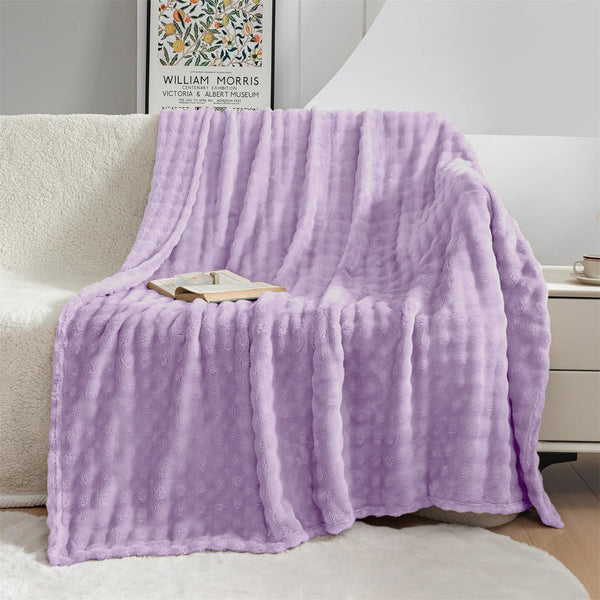 Ac Blanket Bubble Fuzzy Super Soft Fur-Lilac