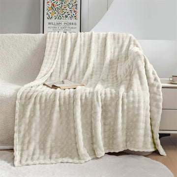 Blanket Bubble Fuzzy Super Soft Fur-OFF White