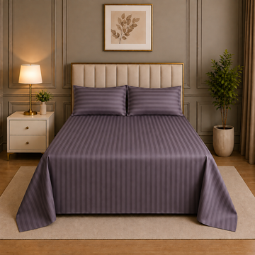 300TC SATEEN STRIP BEDSHEET