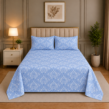 Cotton Percale BedSheet Paisely 02