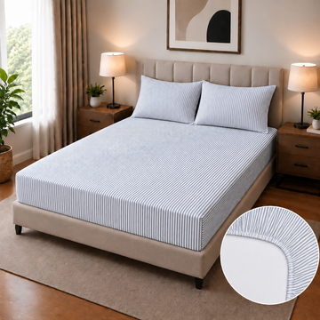 Percale Cotton fitted sheet FT-118