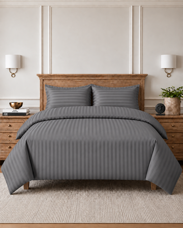 300TC SATEEN STRIP DUVET COVER