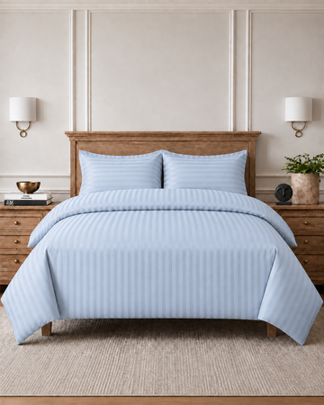 300TC SATEEN STRIP DUVET COVER