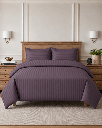 300TC SATEEN STRIP DUVET COVER