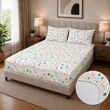 DIGITAL PRINT SATEEN FITTED SHEET FT-221