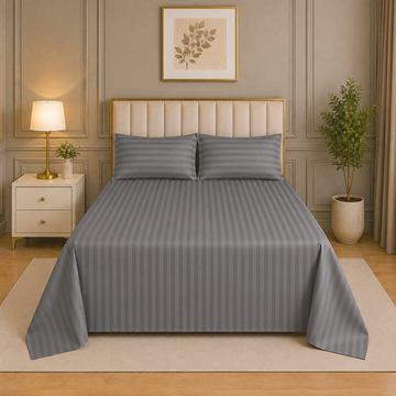 300TC SATEEN STRIP BEDSHEET