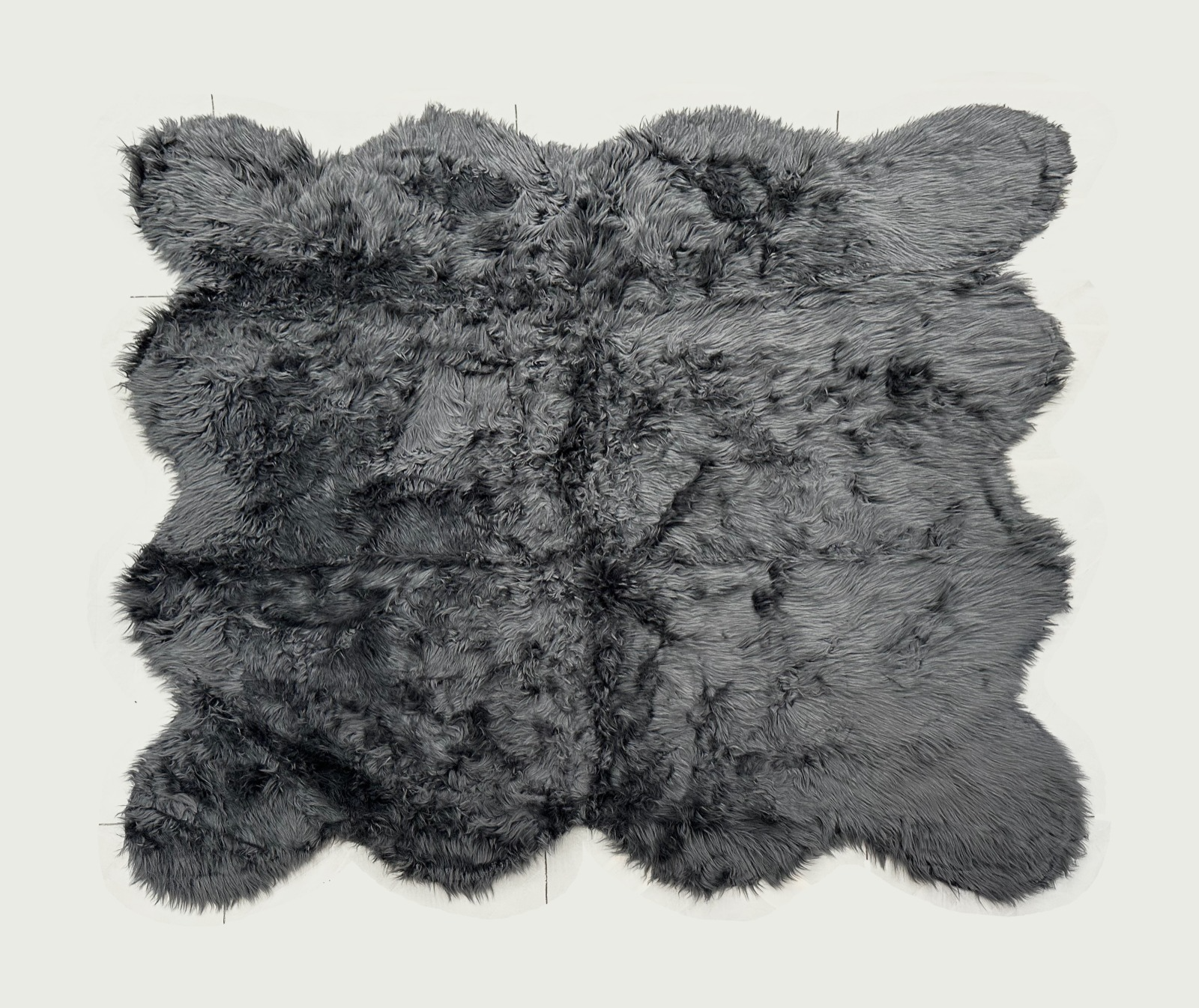 Charcoal Furry Rug 180x180cm