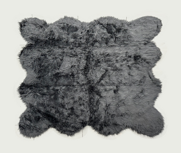 Charcoal Furry Rug 180x180cm