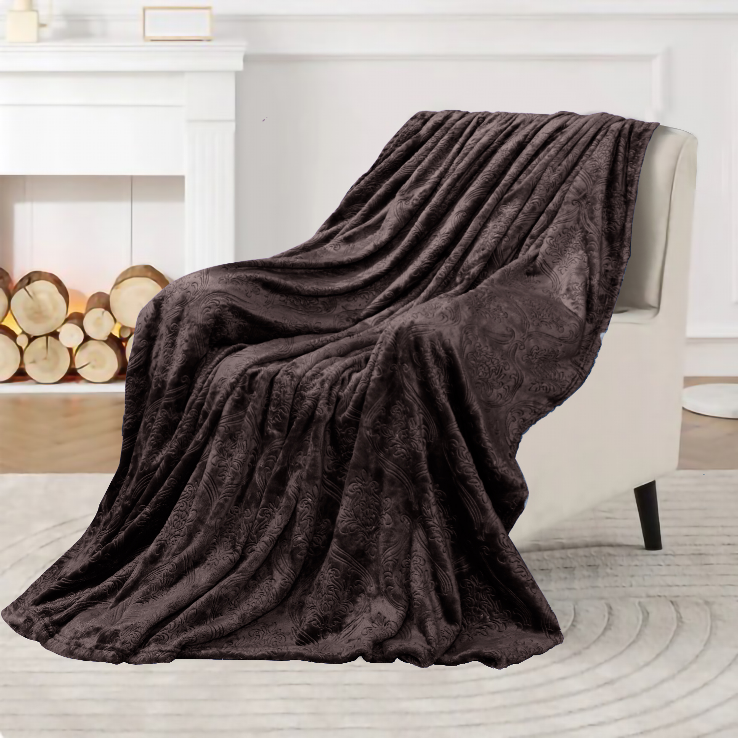 Super soft luxury blanket Dark Brown 01