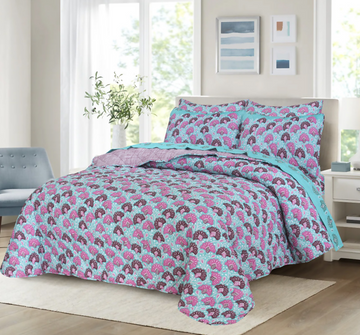 Quilted Winter Comforter 6 Pcs Set Design-16