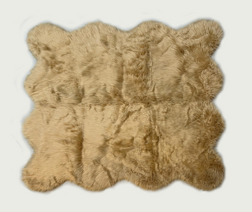 Beige Furry Rug 180x180cm