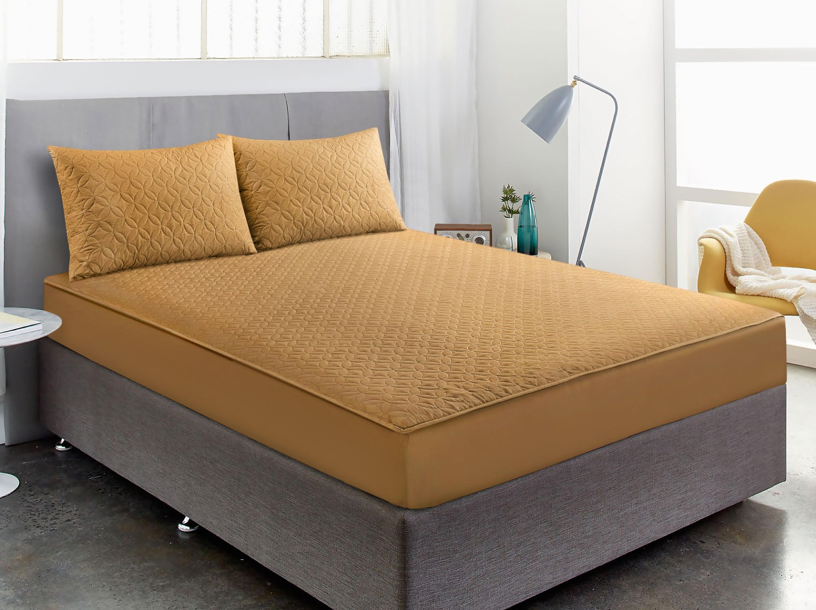 Quilted Waterproof Mattress Cover-with Pillow 02