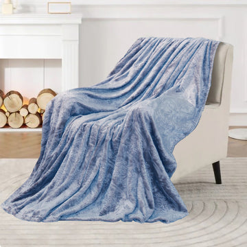 Super soft luxury Blanket Aqua blue 01
