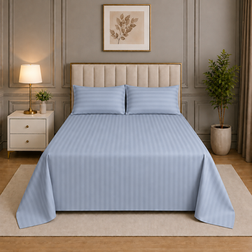 300TC SATEEN STRIP BEDSHEET