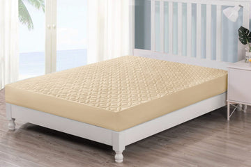 Quilted  Waterproof Mattress Protector-Beige