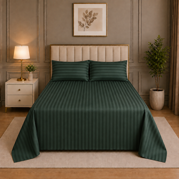 300TC SATEEN STRIP BEDSHEET