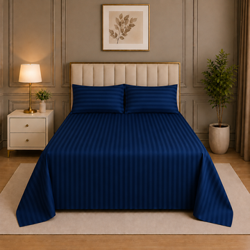300TC SATEEN STRIP BEDSHEET