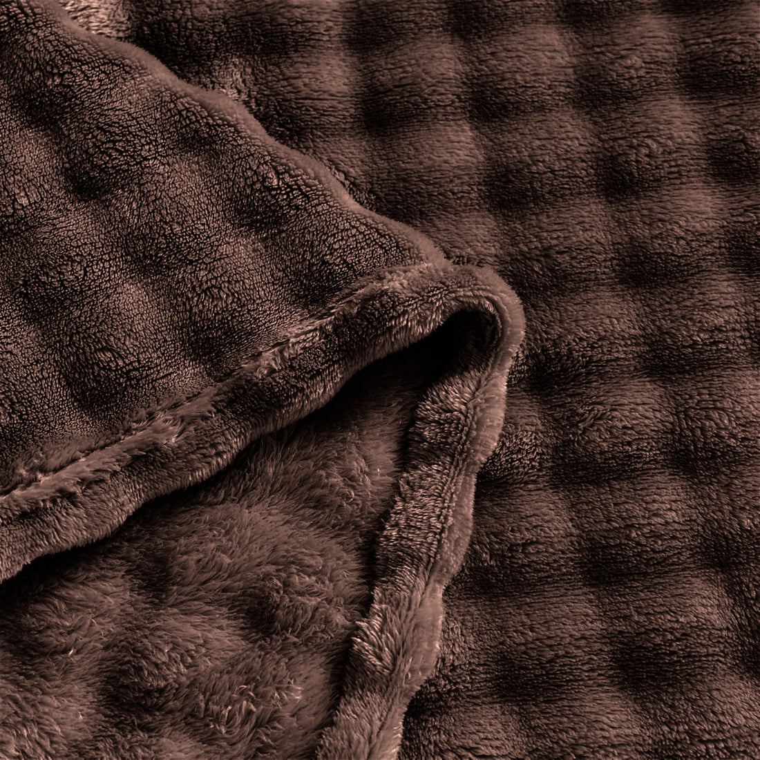 Blanket Bubble Fuzzy Super Soft Fur-Dark Brown