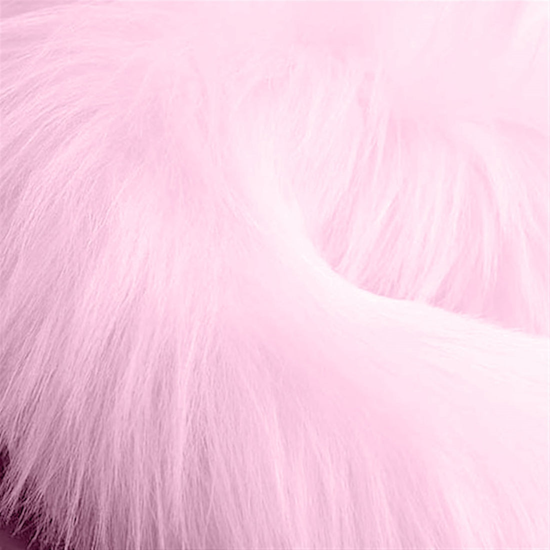 Baby Pink Furry Round Rug 90x90cm