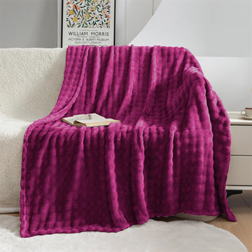 Blanket Bubble Fuzzy Super Soft Fur-Purple